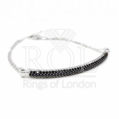 Black Cubic Zirconia 925 Sterling Silver Bracelet