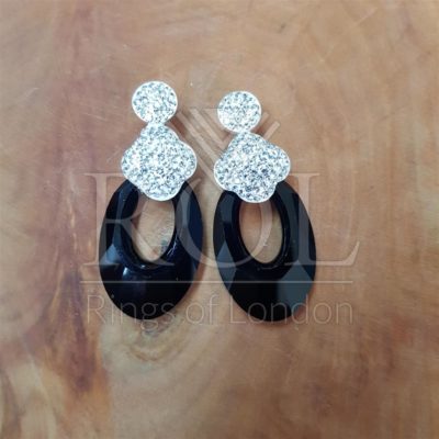 Black Cubic Zirconia 925 Sterling Silver Jewelry