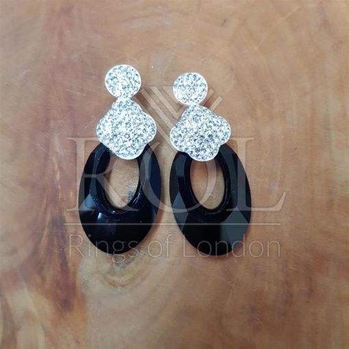 Black Cubic Zirconia 925 Sterling Silver Jewelry