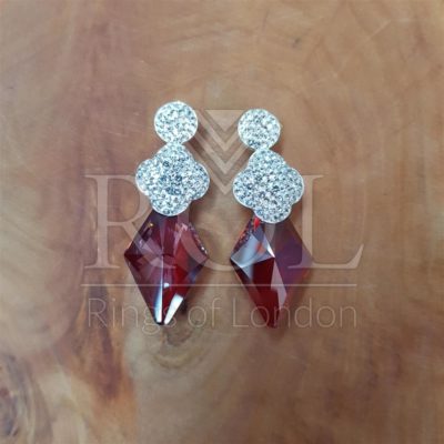 Red Cubic Zirconia 925 Sterling Silver Jewelry
