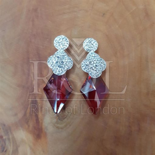 Red Cubic Zirconia 925 Sterling Silver Jewelry