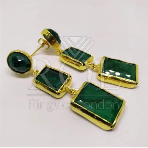 Emerald (Laboratory Created) Fashion Earrings