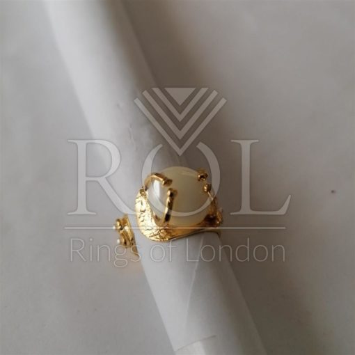 Mother of Pearl Gold Plated Sterling Silver Ring