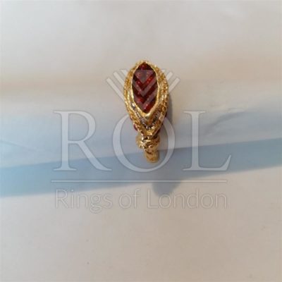 Coral Gold Plated Sterling Silver Ring