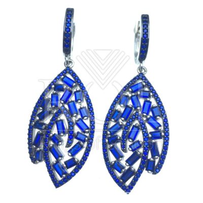 Blue Cubic Zirconia 925 Sterling Silver Jewelry